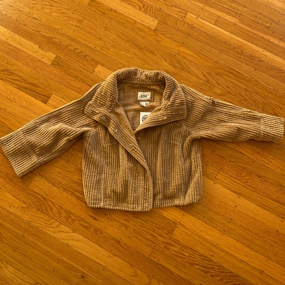 Live a Little Corduroy Cropped Jacket Brown/Tan Medium - Picture 2 of 5
